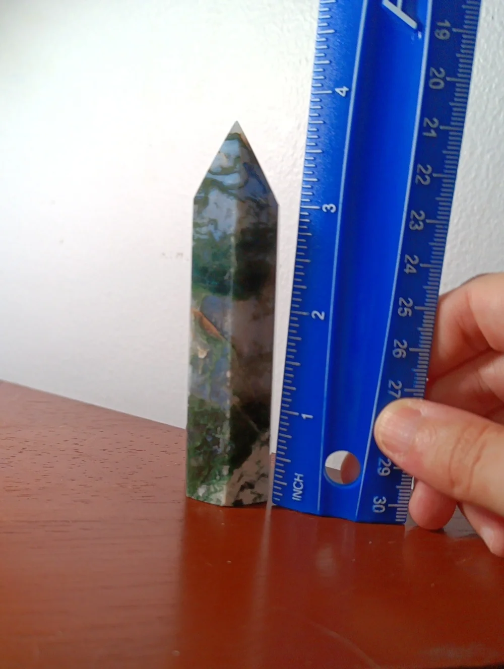 Moss Agate Crystal Tower